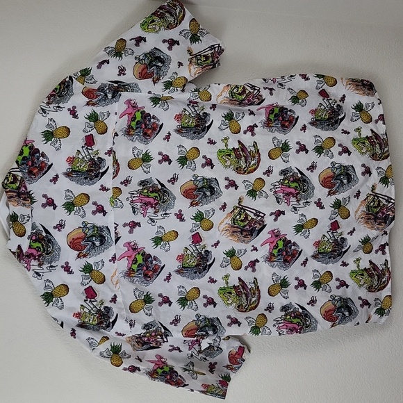 H&M x SpongeBob Squarepants Relaxed Fit Patterned Resort Shirt Size Large - Picture 13 of 13